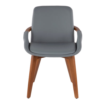 Cosmo Mid-Century Chair in Natural Bamboo and Light Grey Noise Fabric
