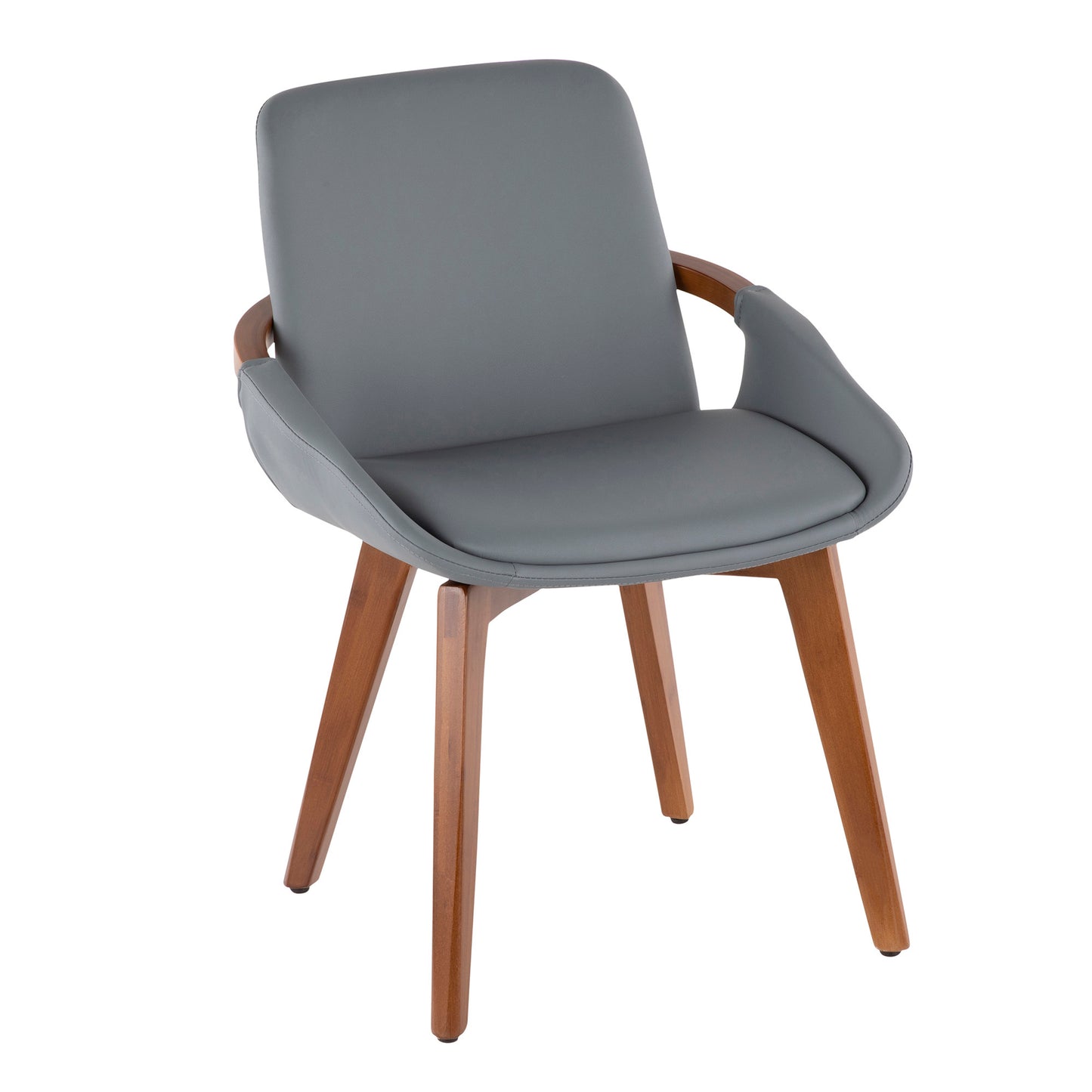 Cosmo Mid-Century Chair in Natural Bamboo and Light Grey Noise Fabric