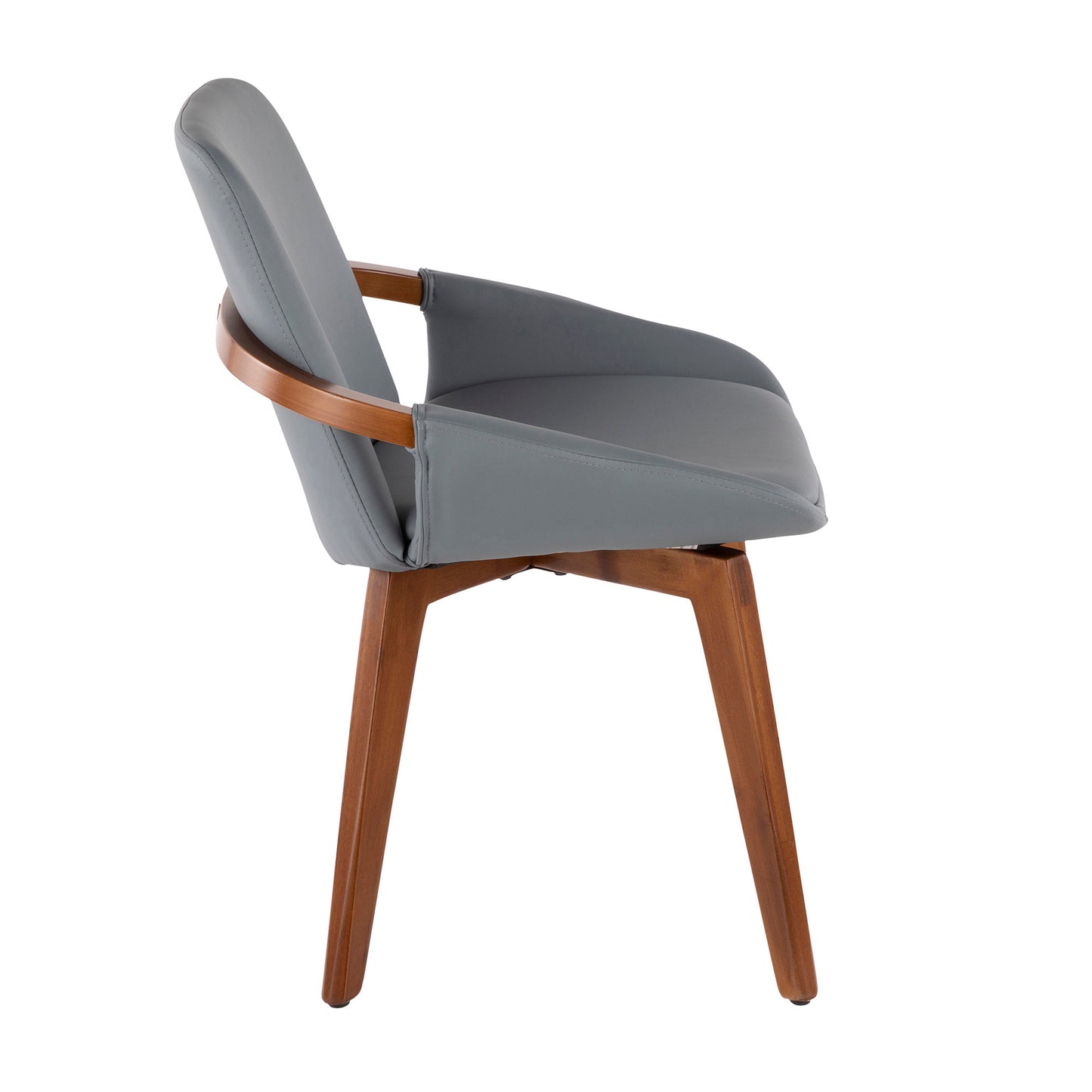 Cosmo Mid-Century Chair in Natural Bamboo and Light Grey Noise Fabric