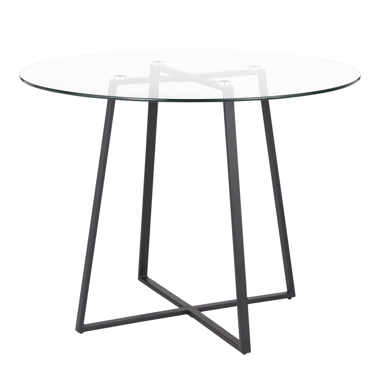 Cosmo Contemporary/Glam Dining Table in Gold Metal and Clear Tempered Glass