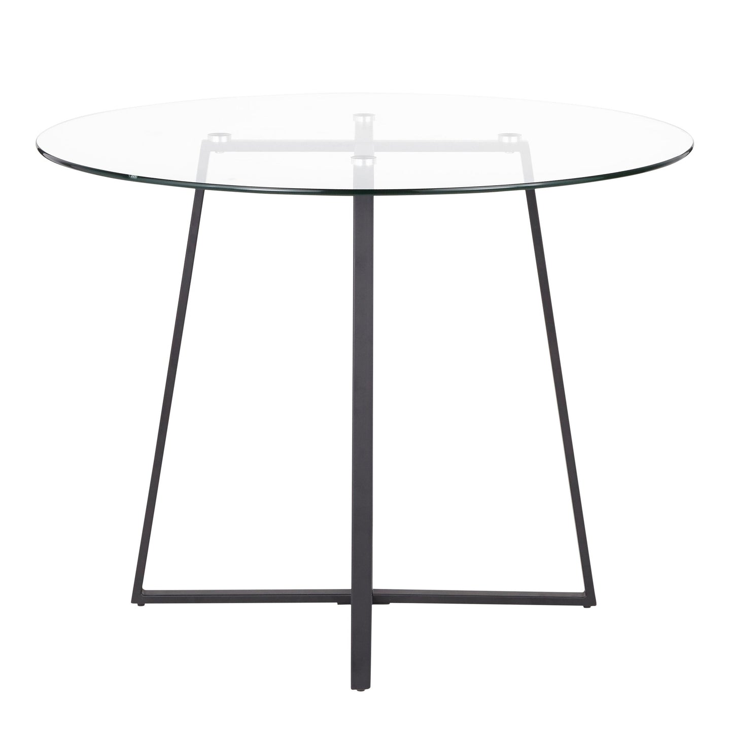 Cosmo Contemporary/Glam Dining Table in Gold Metal and Clear Tempered Glass