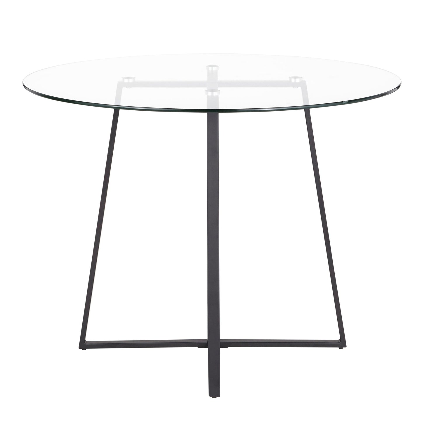 Cosmo Contemporary/Glam Dining Table in Gold Metal and Clear Tempered Glass