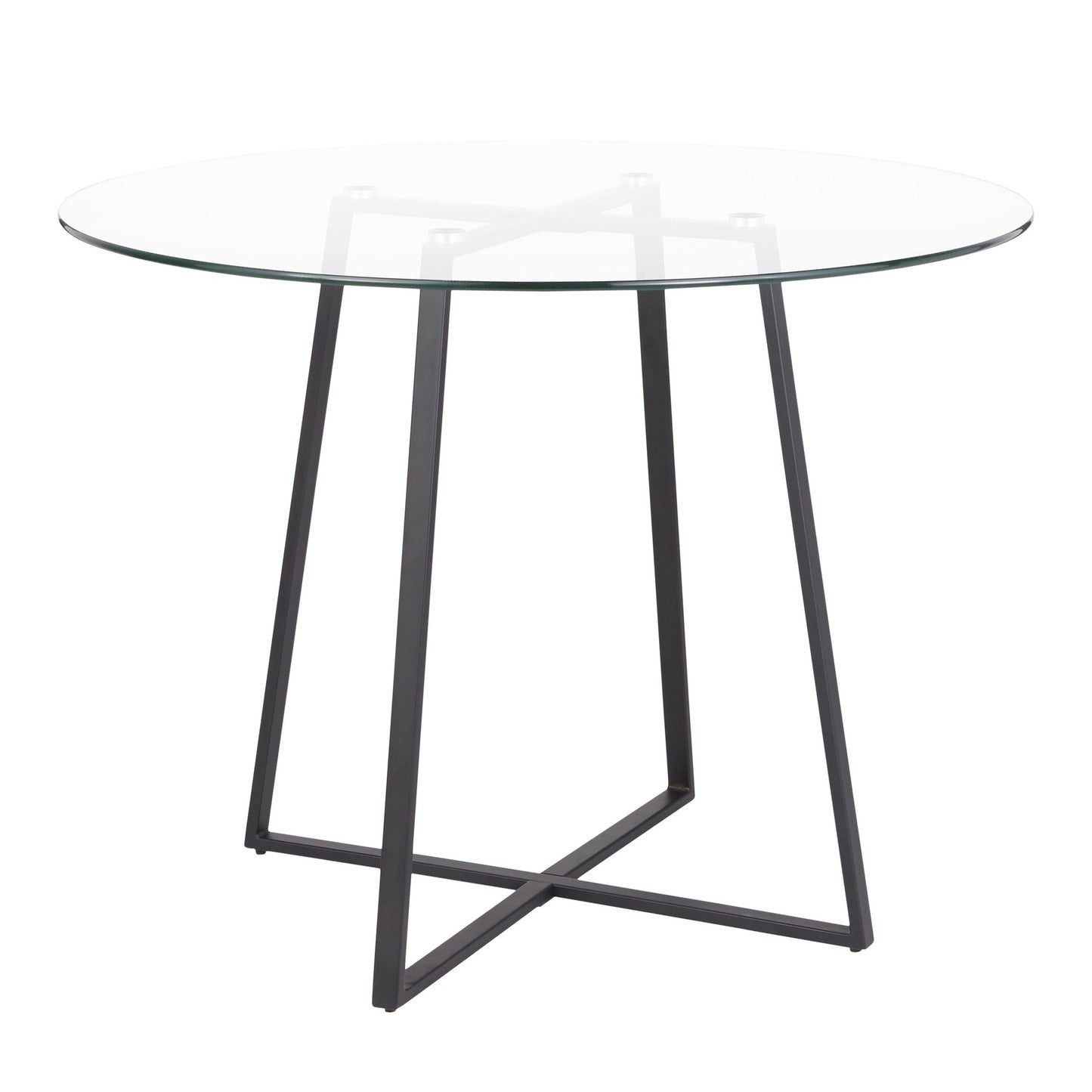 Cosmo Contemporary/Glam Dining Table in Gold Metal and Clear Tempered Glass