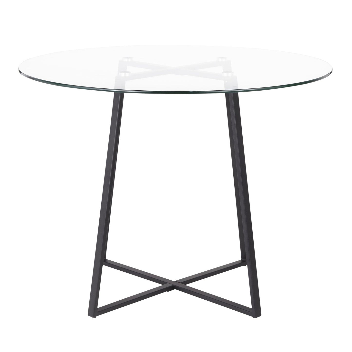 Cosmo Contemporary/Glam Dining Table in Gold Metal and Clear Tempered Glass