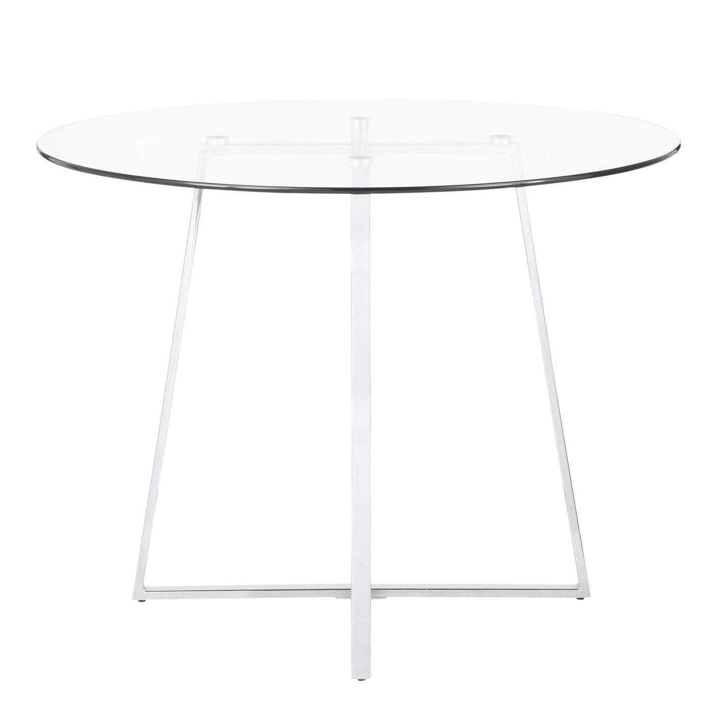 Cosmo Contemporary/Glam Dining Table in Gold Metal and Clear Tempered Glass