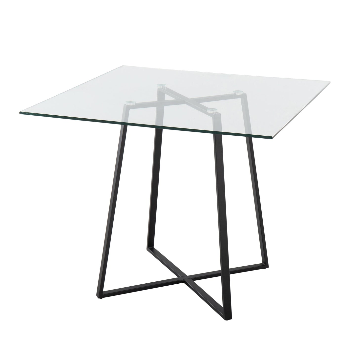 Cosmo Contemporary/glam Square Dining Table with Gold Metal Legs and Clear Glass Top