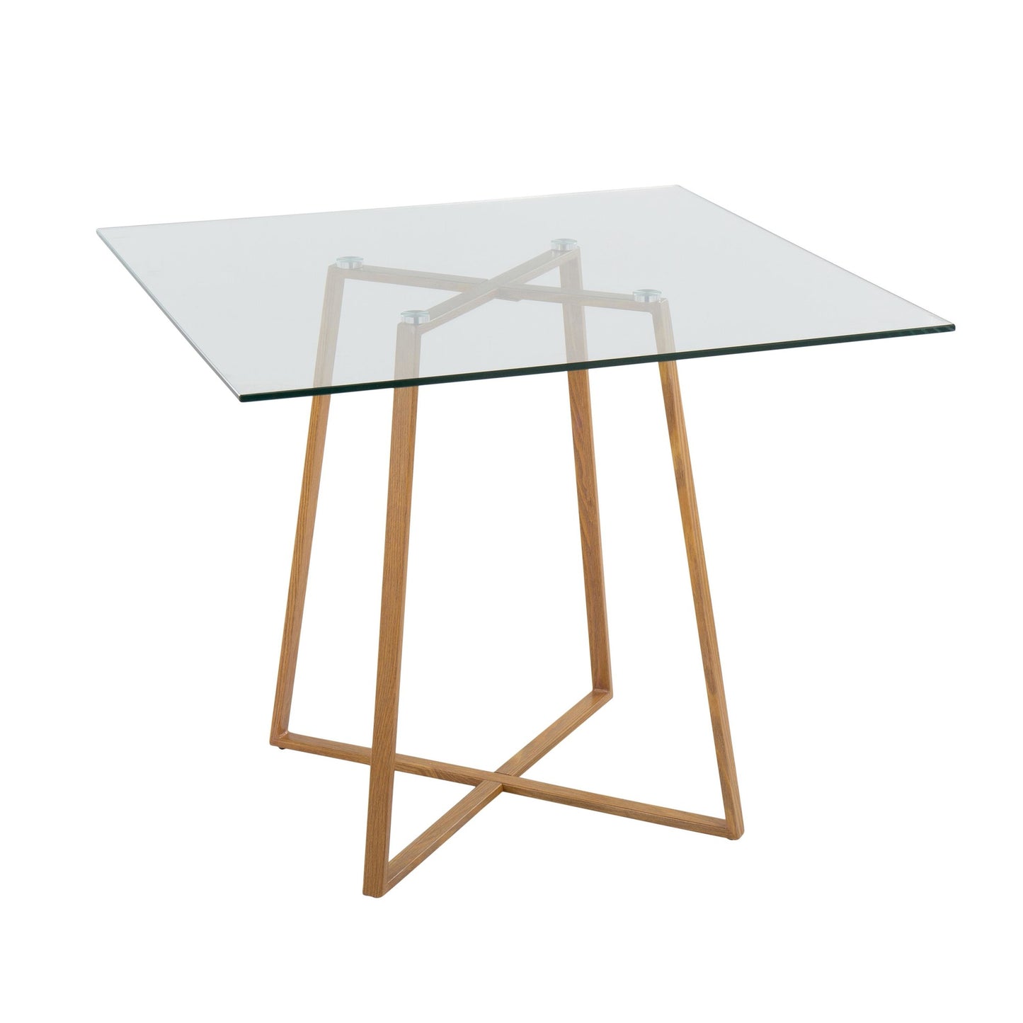 Cosmo Contemporary/glam Square Dining Table with Gold Metal Legs and Clear Glass Top