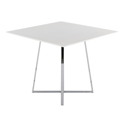 Cosmo Contemporary/glam Square Dining Table with Gold Metal Legs and Clear Glass Top