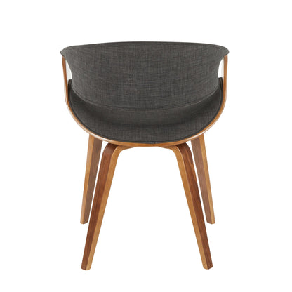 Curvo Mid-Century Modern Dining/Accent Chair in Walnut Wood