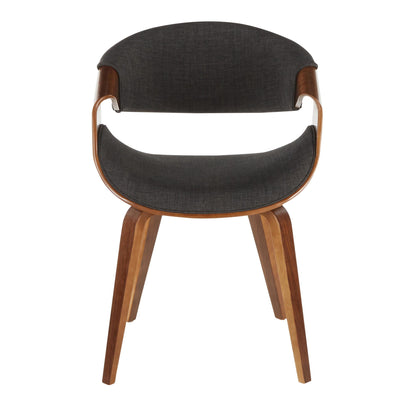 Curvo Mid-Century Modern Dining/Accent Chair in Walnut Wood