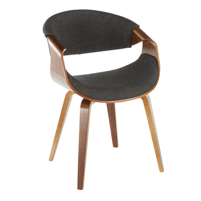 Curvo Mid-Century Modern Dining/Accent Chair in Walnut Wood
