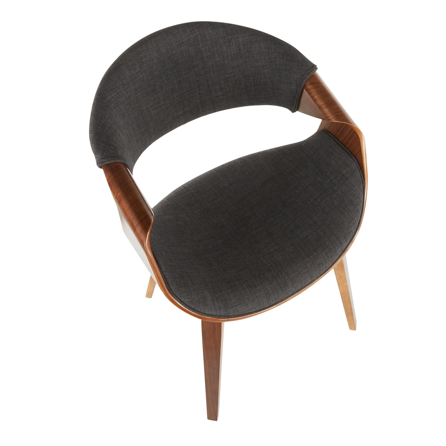 Curvo Mid-Century Modern Dining/Accent Chair in Walnut Wood