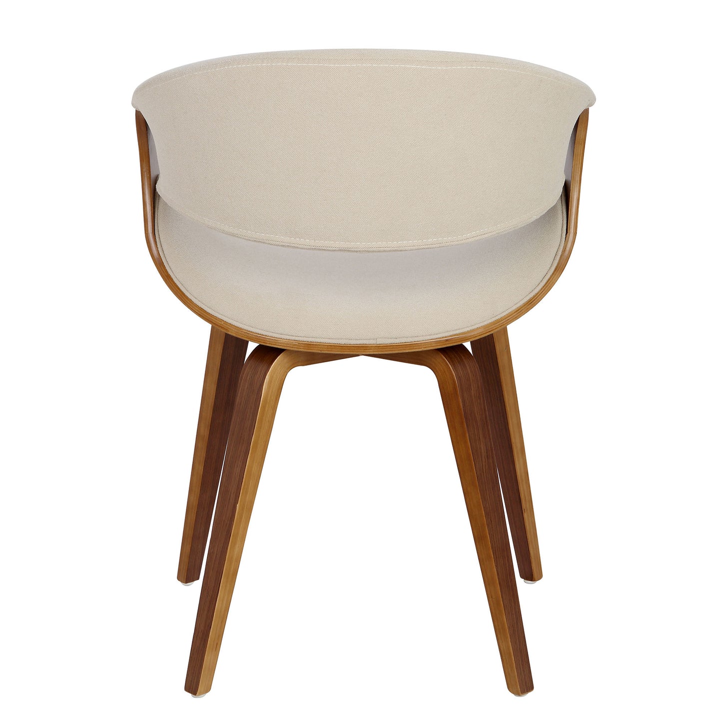 Curvo Mid-Century Modern Dining/Accent Chair in Walnut Wood