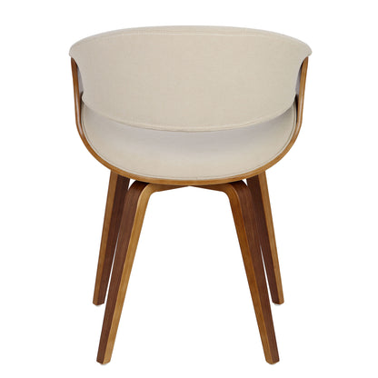 Curvo Mid-Century Modern Dining/Accent Chair in Walnut Wood