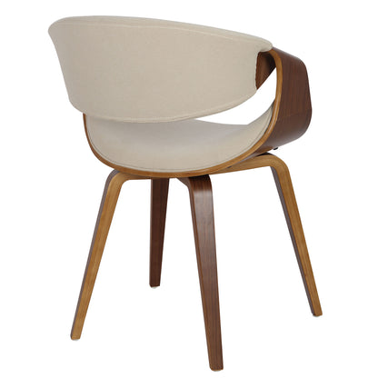 Curvo Mid-Century Modern Dining/Accent Chair in Walnut Wood