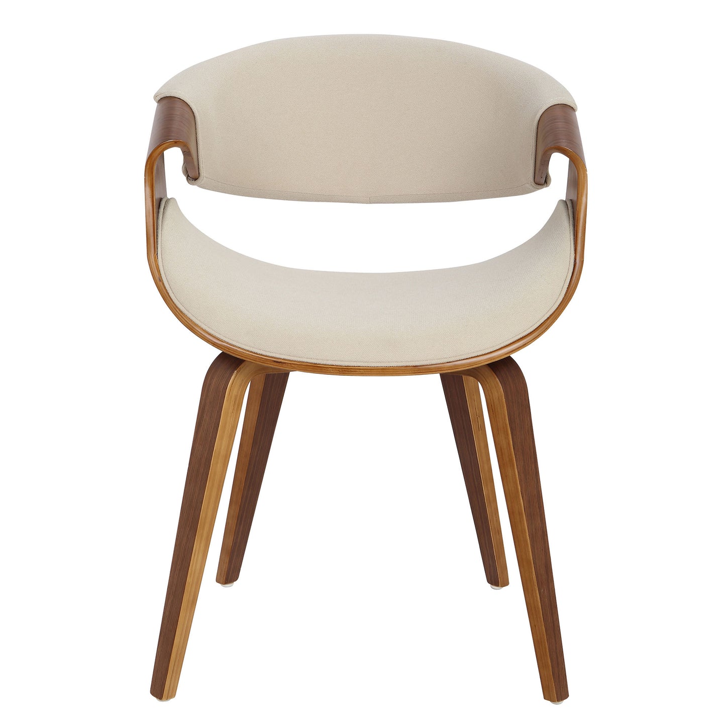 Curvo Mid-Century Modern Dining/Accent Chair in Walnut Wood