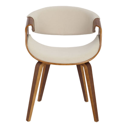 Curvo Mid-Century Modern Dining/Accent Chair in Walnut Wood