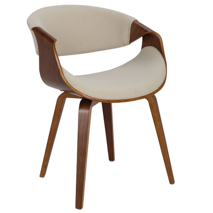 Curvo Mid-Century Modern Dining/Accent Chair in Walnut Wood
