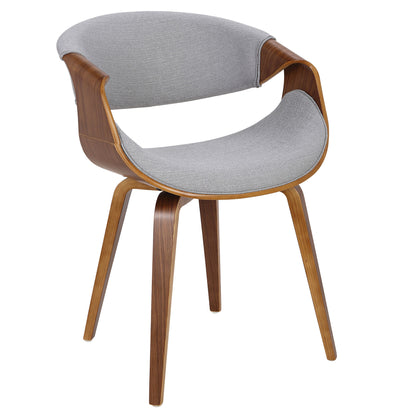 Curvo Mid-Century Modern Dining/Accent Chair in Walnut Wood