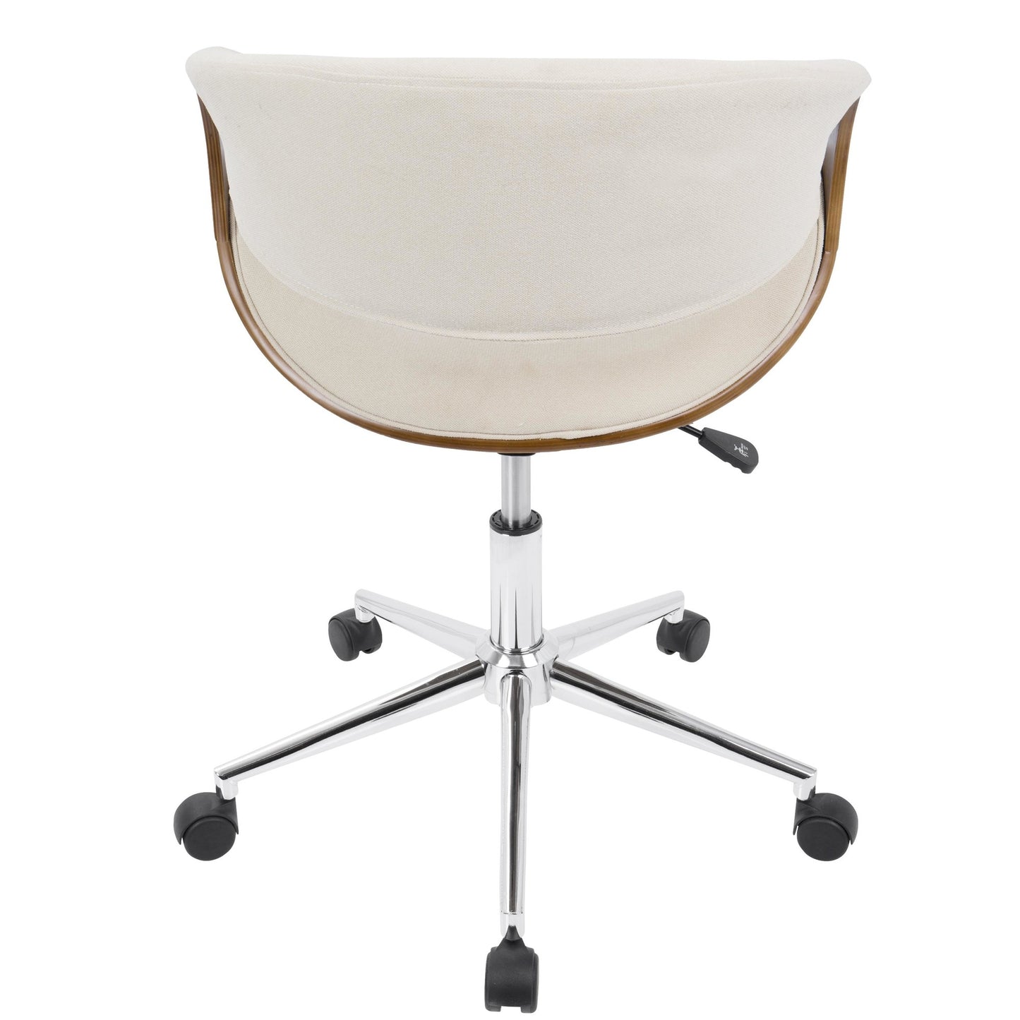 Curvo Mid-Century Modern Office Chair in Walnut and Cream