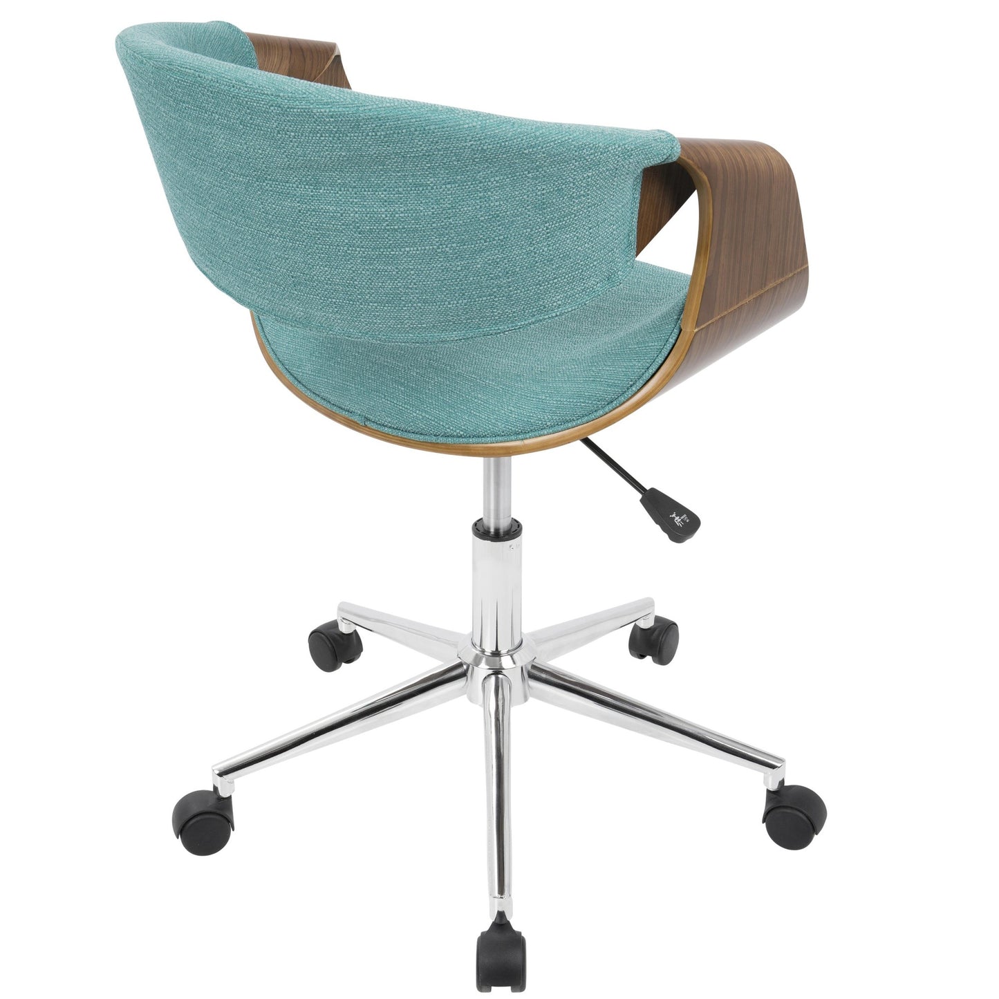 Curvo Mid-Century Modern Office Chair in Walnut and Cream