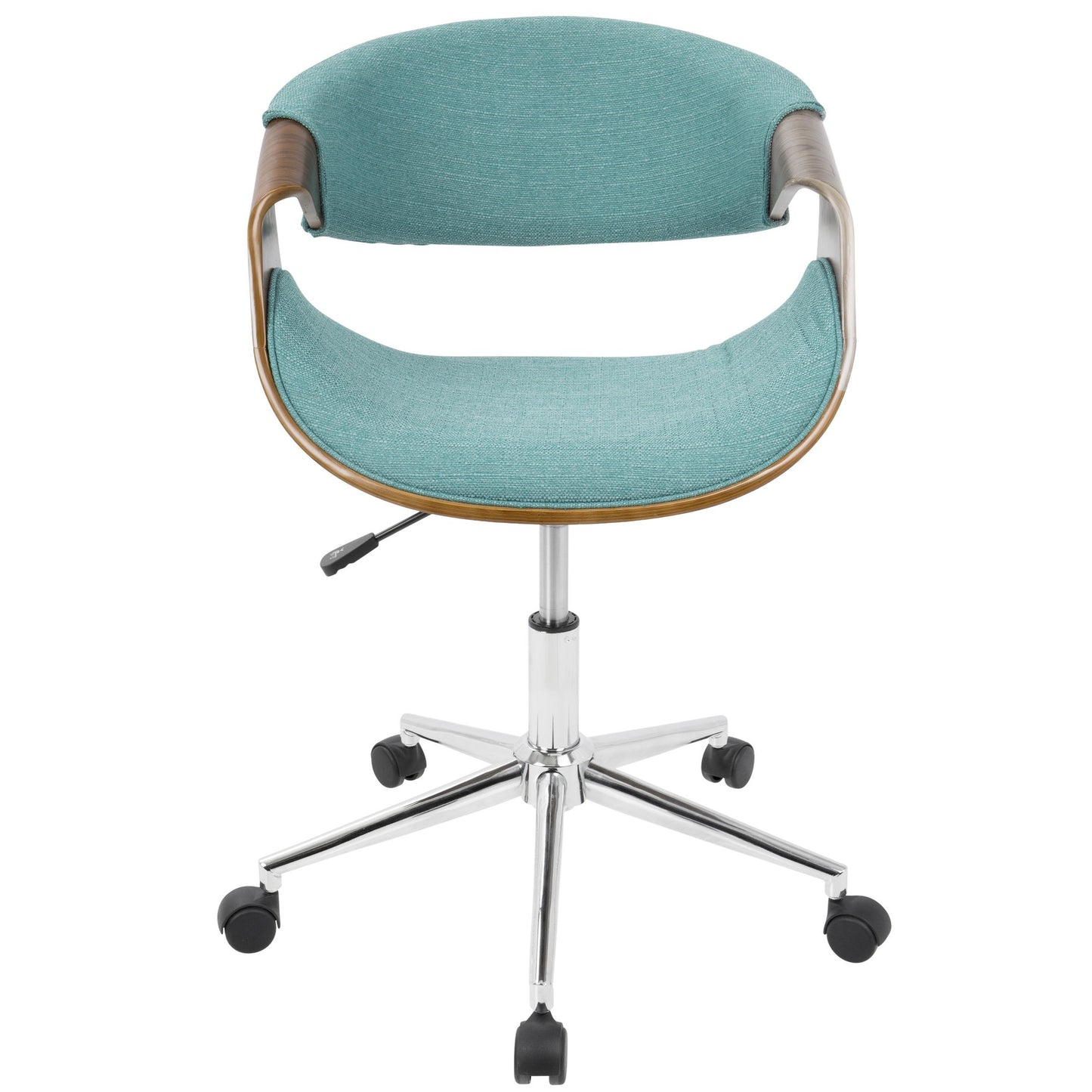 Curvo Mid-Century Modern Office Chair in Walnut and Cream