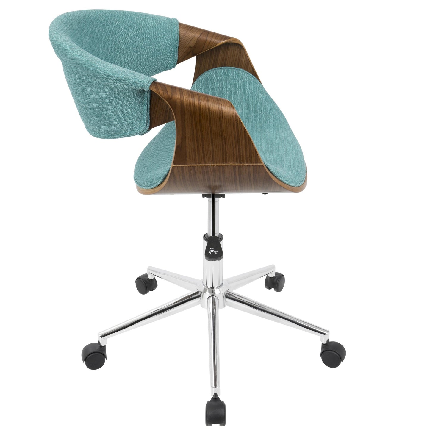 Curvo Mid-Century Modern Office Chair in Walnut and Cream