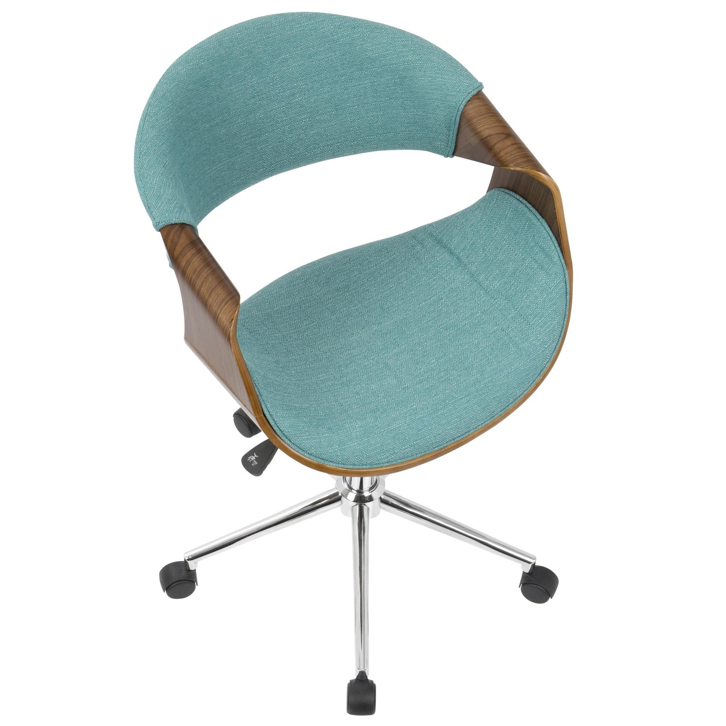 Curvo Mid-Century Modern Office Chair in Walnut and Cream