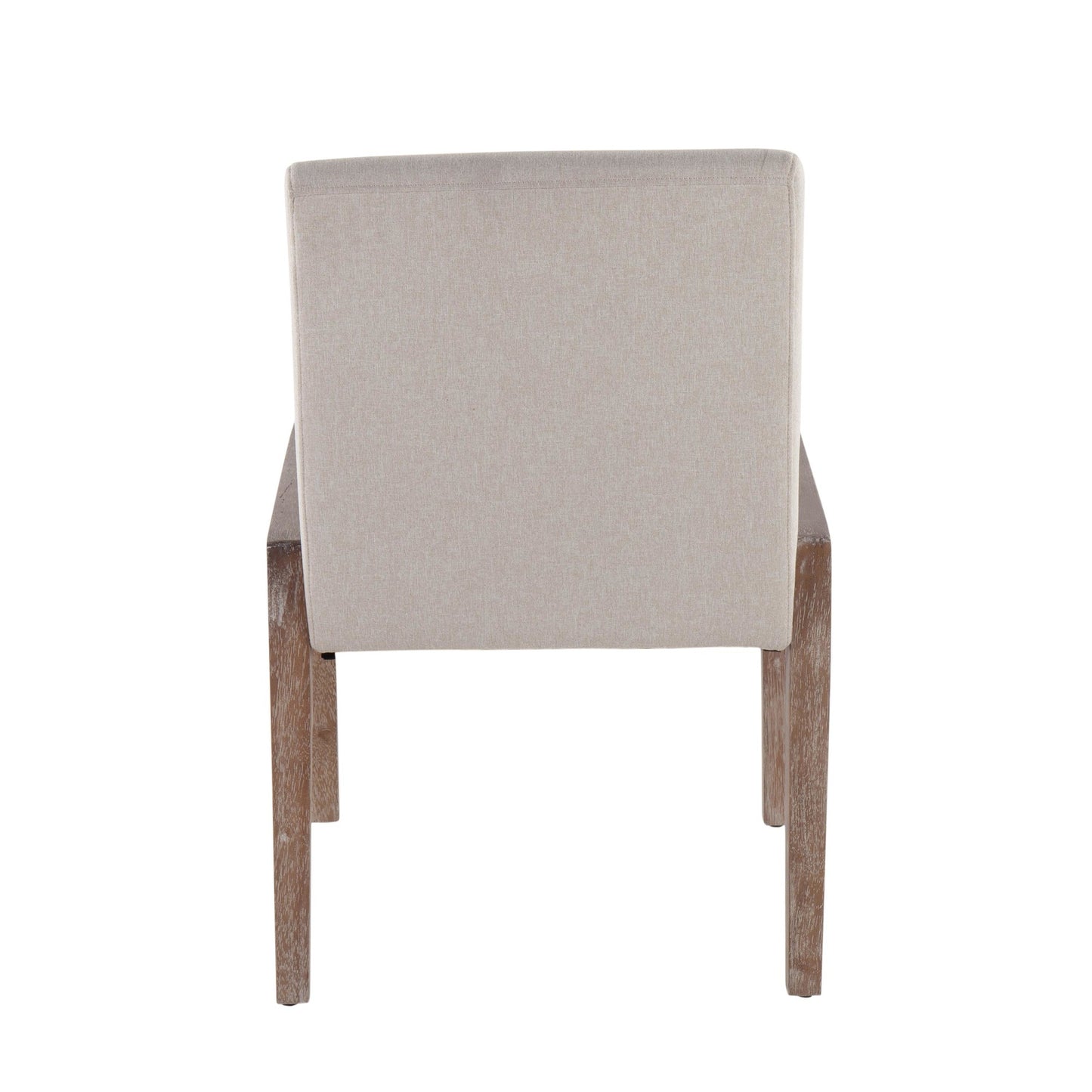Carmen Contemporary Chair in Black Wood and Beige Fabric   - Set of 2
