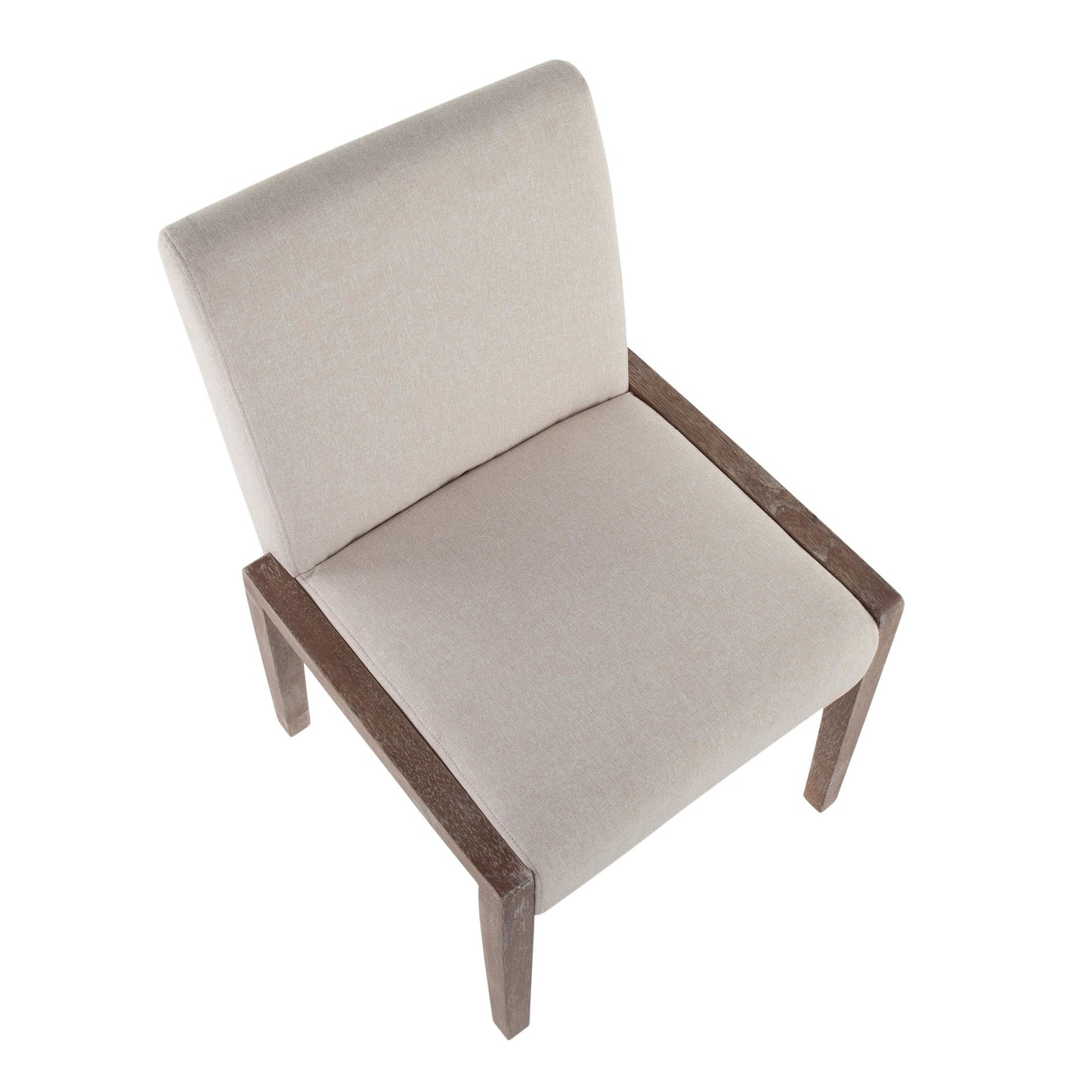 Carmen Contemporary Chair in Black Wood and Beige Fabric   - Set of 2
