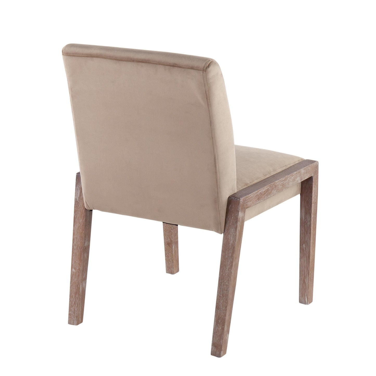 Carmen Contemporary Chair in Black Wood and Beige Fabric   - Set of 2