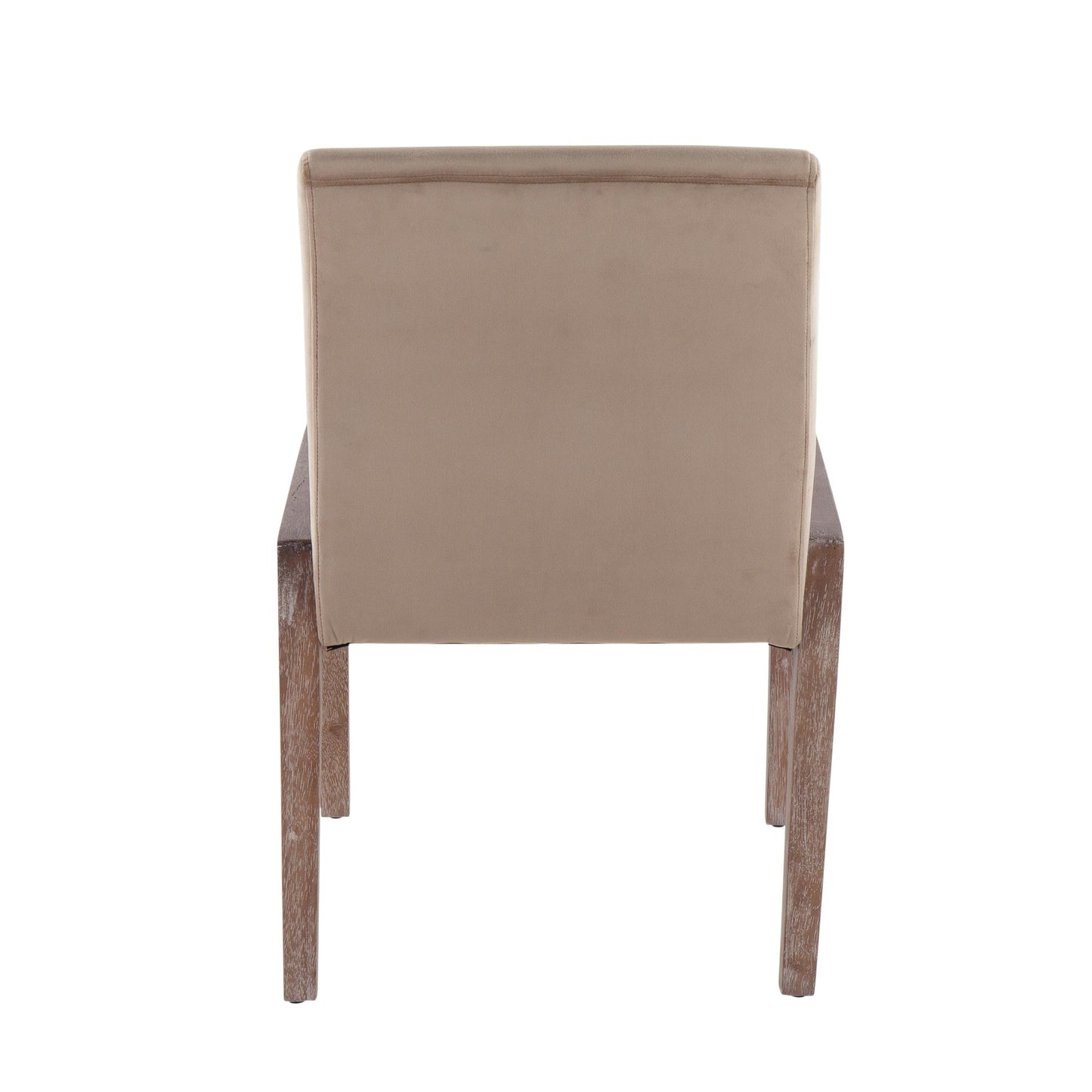 Carmen Contemporary Chair in Black Wood and Beige Fabric   - Set of 2