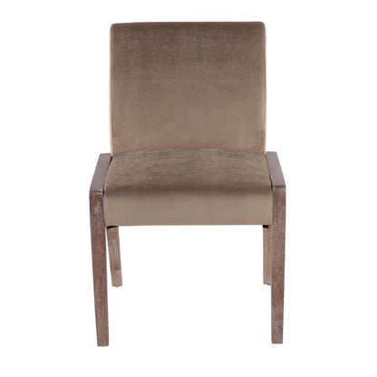 Carmen Contemporary Chair in Black Wood and Beige Fabric   - Set of 2