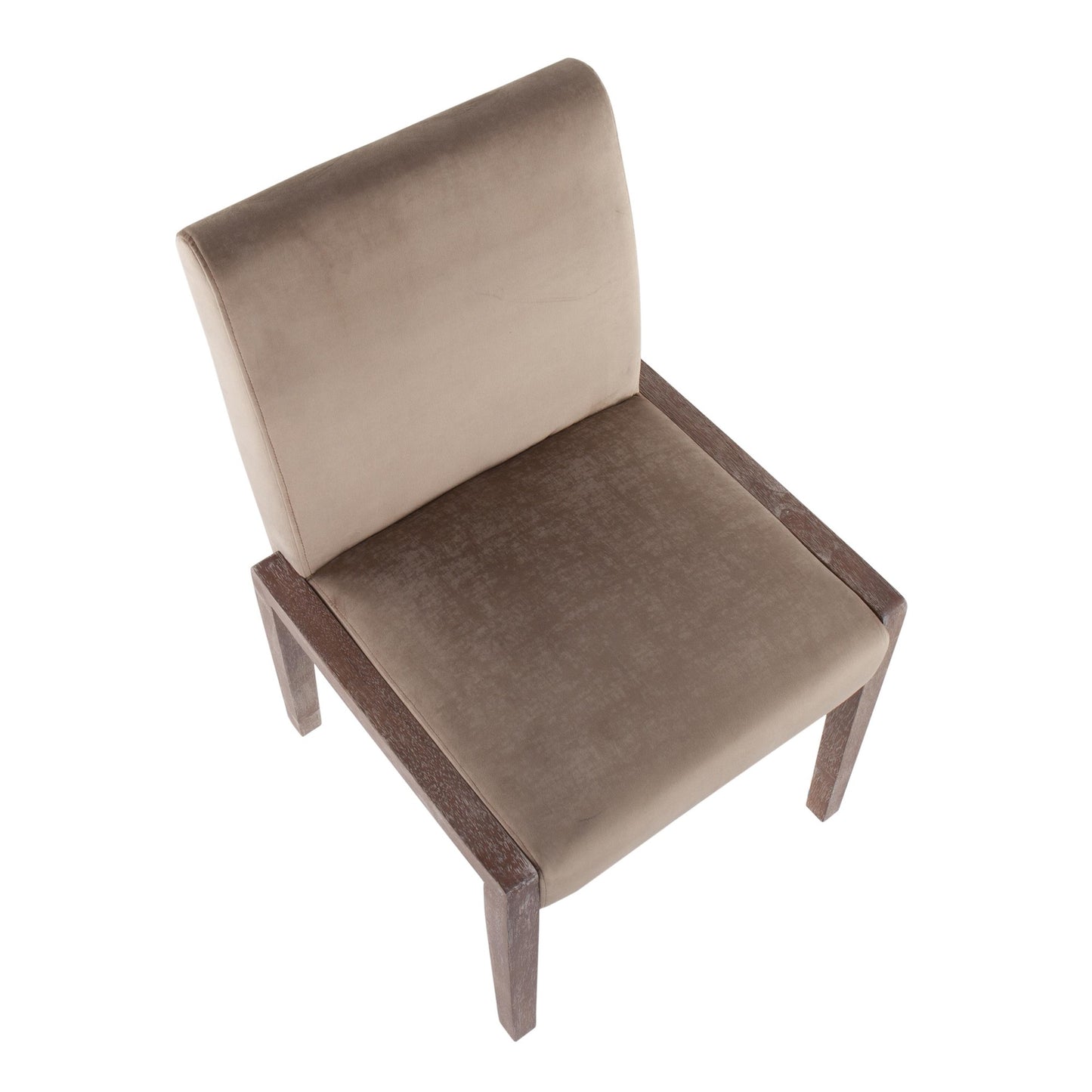 Carmen Contemporary Chair in Black Wood and Beige Fabric   - Set of 2