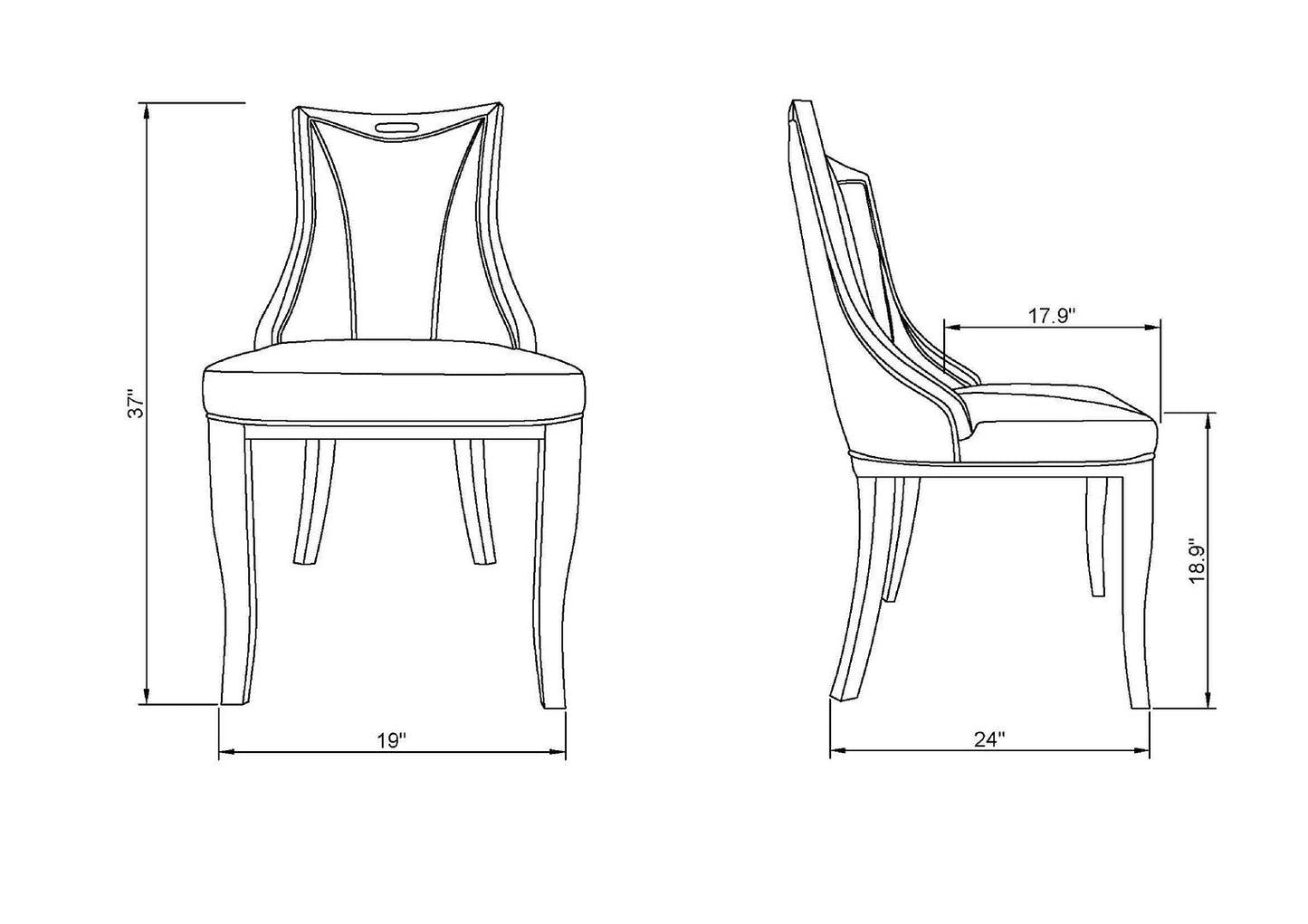 Manhattan Comfort Emperor Dining Chair - Set of 2