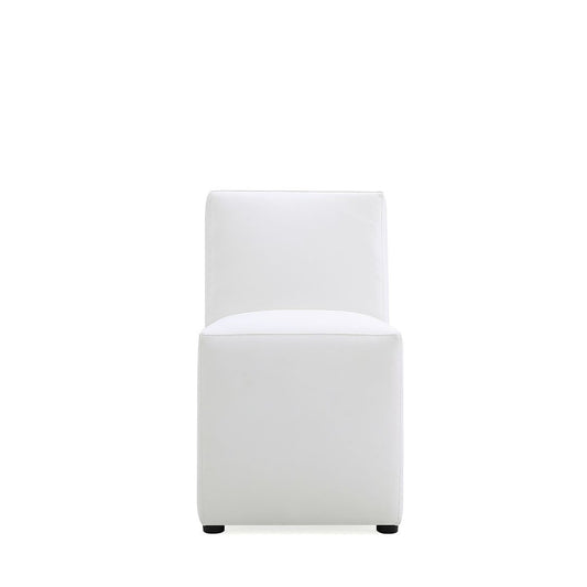 Manhattan Comfort Anna Modern Square Faux Leather Dining Chair in Cream