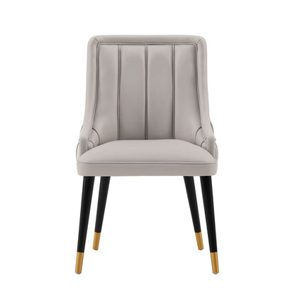 Manhattan Comfort Modern Eda Velvet and Leatherette Dining Chair in Grey