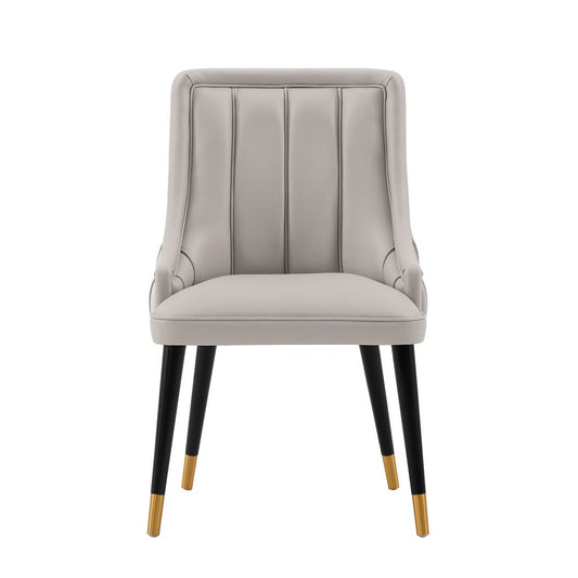 Manhattan Comfort Modern Eda Velvet and Leatherette Dining Chair in Grey