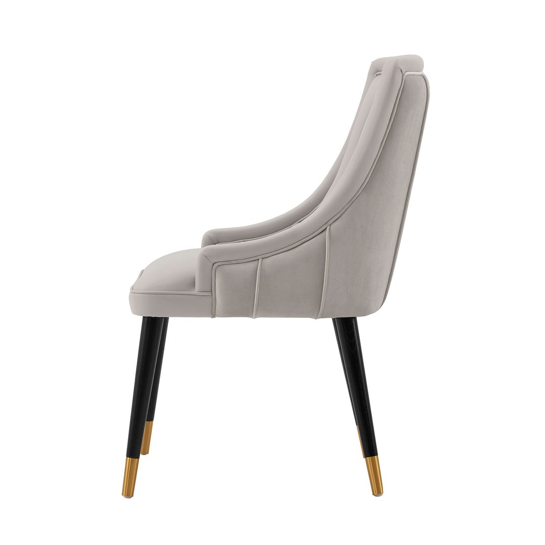 Manhattan Comfort Modern Eda Velvet and Leatherette Dining Chair