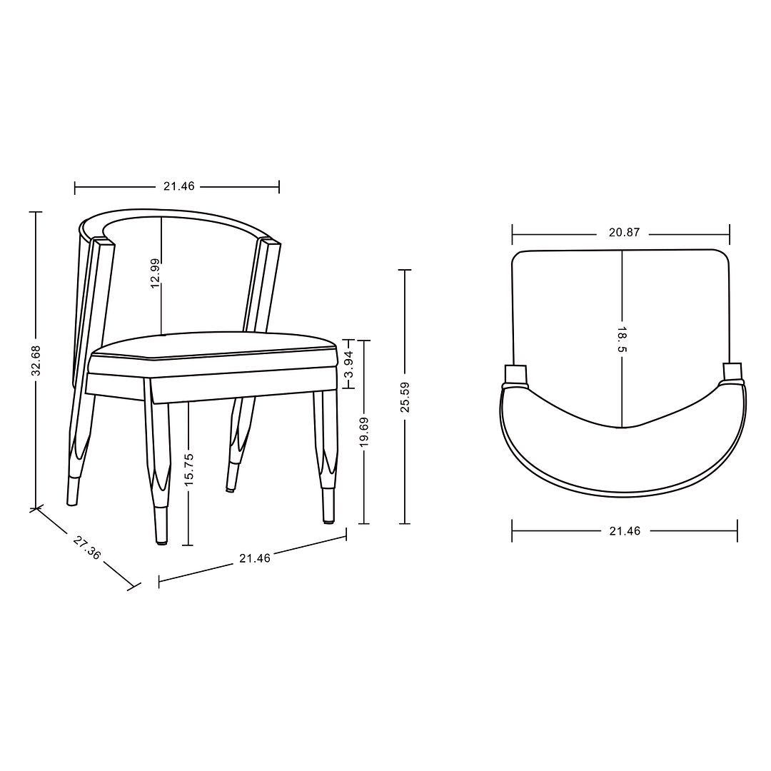 Manhattan Comfort Modern Ola Chenille Dining Chair