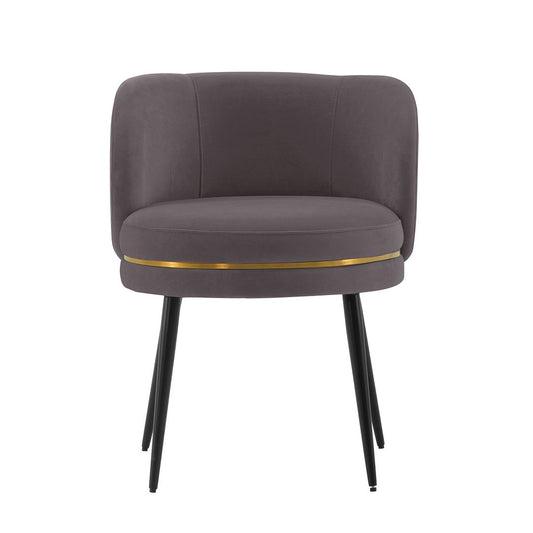 Manhattan Comfort Modern Kaya Pleated Velvet Dining Chair in Grey