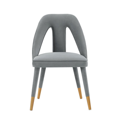 Manhattan Comfort Modern Neda Velvet  Dining Chair in Grey