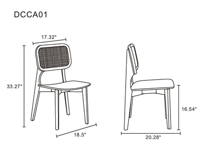 Manhattan Comfort Versailles Cane Dining Chair (Rectangular Back)