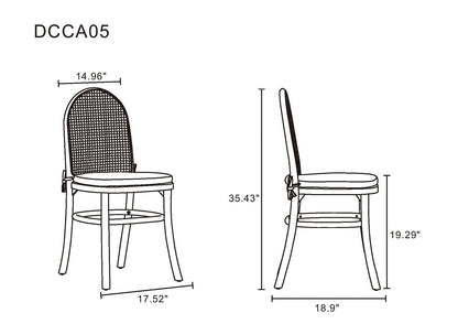 Manhattan Comfort Paragon Cane Dining Chair 1.0