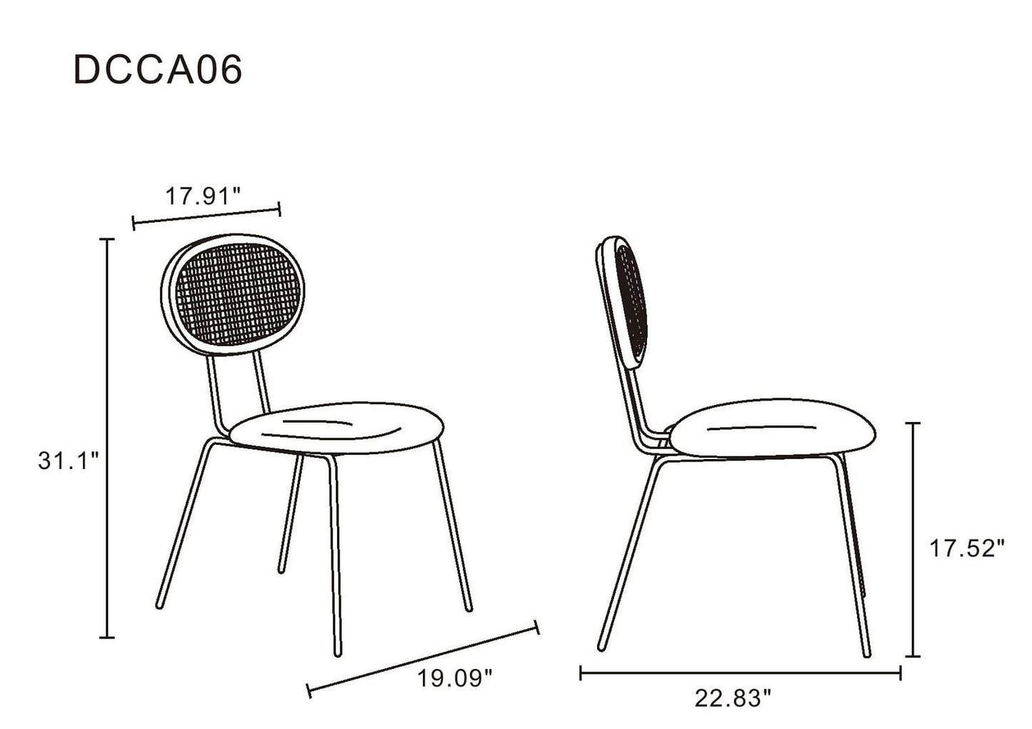 Manhattan Comfort Jardin Cane Dining Chair