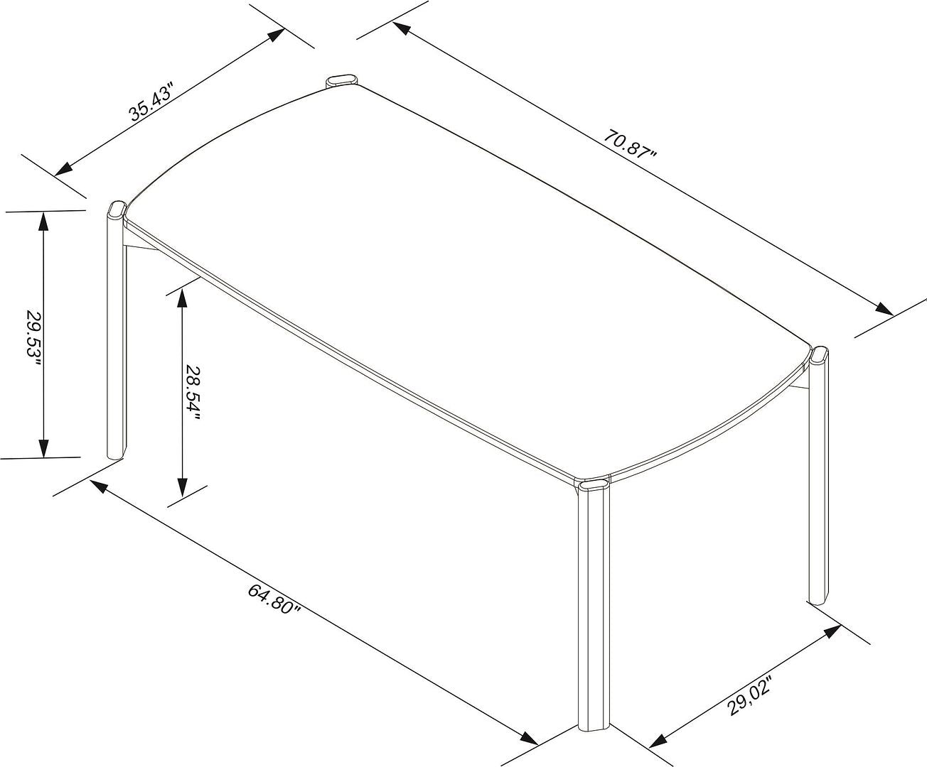 Manhattan Comfort Gales 70.87 Dining Table