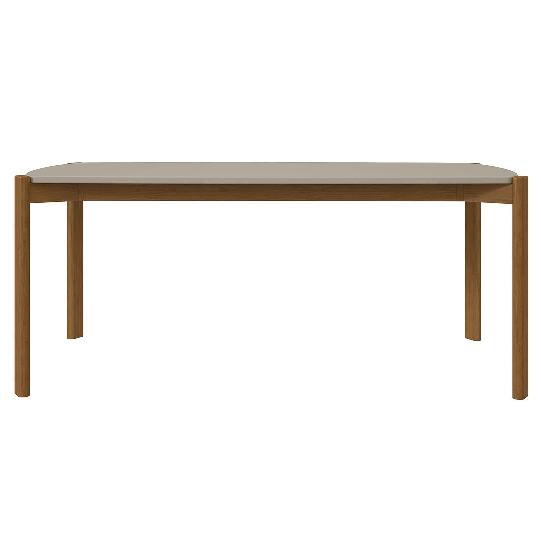 Manhattan Comfort Mid-Century Modern Gales 70.87 Dining Table with Solid Wood Legs