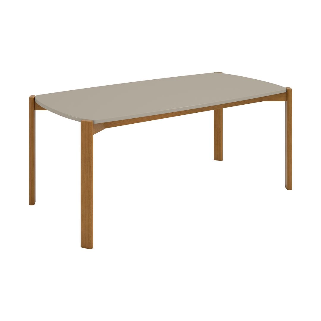 Manhattan Comfort Mid-Century Modern Gales 70.87 Dining Table with Solid Wood Legs