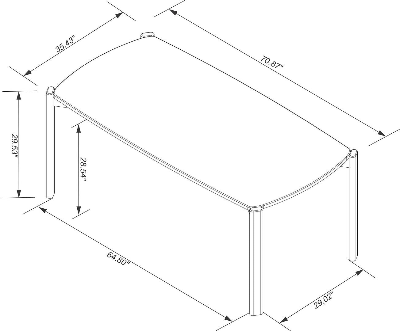 Manhattan Comfort Gales 70.87 Dining Table
