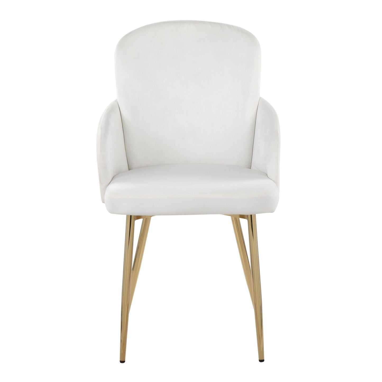 Dahlia Contemporary Dining Chair in Gold Metal and Black Faux Leather with Chrome Accent   - Set of 2